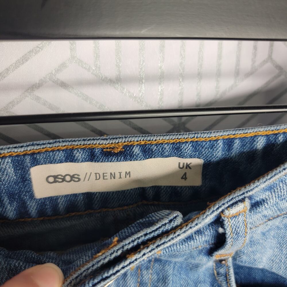 ASOS High Waisted Blue Jean Pelmet Skirt Sz 0 - Picture 6 of 8